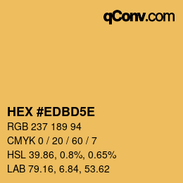 Farbcode: HEX #EDBD5E | qconv.com