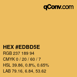 Code couleur: HEX #EDBD5E | qconv.com