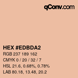 颜色代码: HEX #EDBDA2 | qconv.com