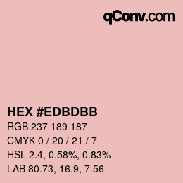 颜色代码: HEX #EDBDBB | qconv.com