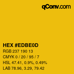 カラーコード: HEX #EDBE0D | qconv.com