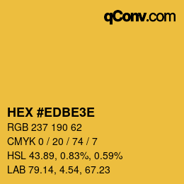 カラーコード: HEX #EDBE3E | qconv.com