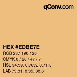 Color code: HEX #EDBE7E | qconv.com