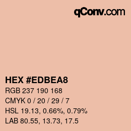 カラーコード: HEX #EDBEA8 | qconv.com