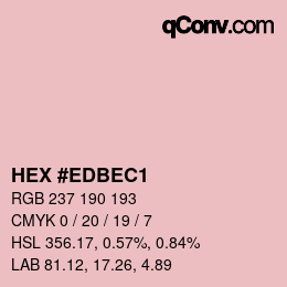 カラーコード: HEX #EDBEC1 | qconv.com