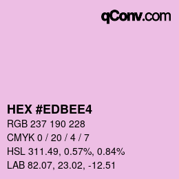 Color code: HEX #EDBEE4 | qconv.com