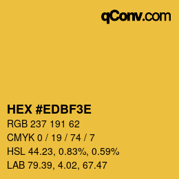 カラーコード: HEX #EDBF3E | qconv.com