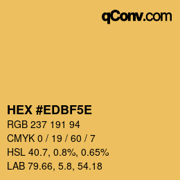 Color code: HEX #EDBF5E | qconv.com