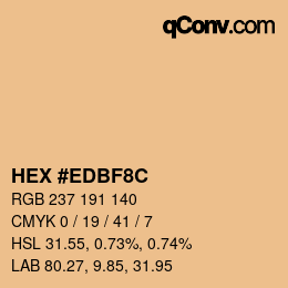 Color code: HEX #EDBF8C | qconv.com