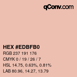 Color code: HEX #EDBFB0 | qconv.com