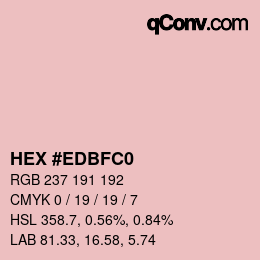 カラーコード: HEX #EDBFC0 | qconv.com