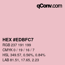 カラーコード: HEX #EDBFC7 | qconv.com