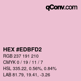 カラーコード: HEX #EDBFD2 | qconv.com