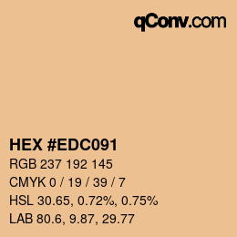 Color code: HEX #EDC091 | qconv.com