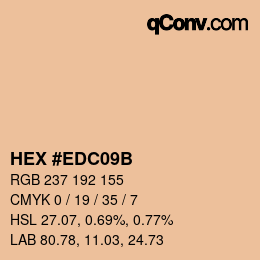 Color code: HEX #EDC09B | qconv.com