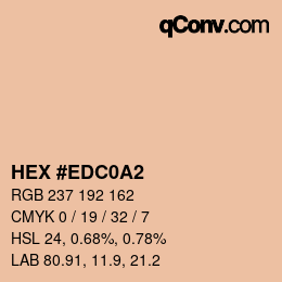 カラーコード: HEX #EDC0A2 | qconv.com