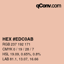 Color code: HEX #EDC0AB | qconv.com