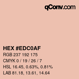 Color code: HEX #EDC0AF | qconv.com