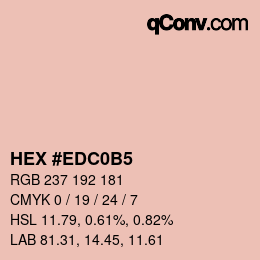 カラーコード: HEX #EDC0B5 | qconv.com