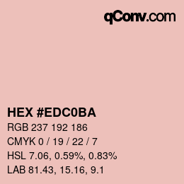 Color code: HEX #EDC0BA | qconv.com