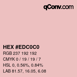 Color code: HEX #EDC0C0 | qconv.com