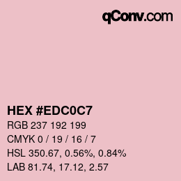 Color code: HEX #EDC0C7 | qconv.com