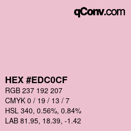 Color code: HEX #EDC0CF | qconv.com
