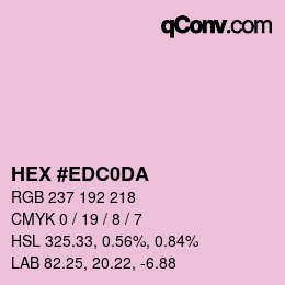 Color code: HEX #EDC0DA | qconv.com