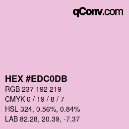 Color code: HEX #EDC0DB | qconv.com