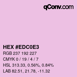 Color code: HEX #EDC0E3 | qconv.com