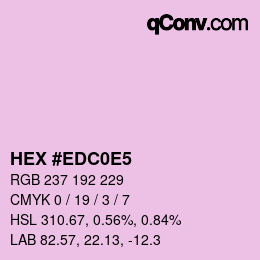 カラーコード: HEX #EDC0E5 | qconv.com