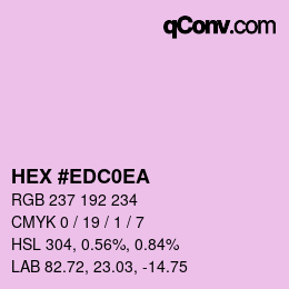Color code: HEX #EDC0EA | qconv.com