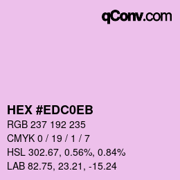 カラーコード: HEX #EDC0EB | qconv.com