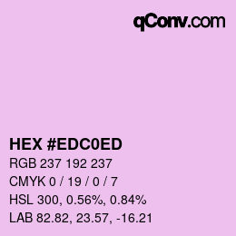 颜色代码: HEX #EDC0ED | qconv.com