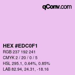 Color code: HEX #EDC0F1 | qconv.com