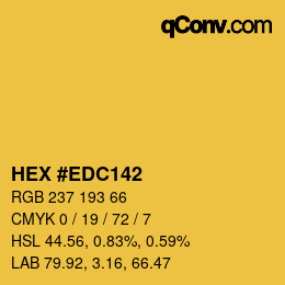 カラーコード: HEX #EDC142 | qconv.com