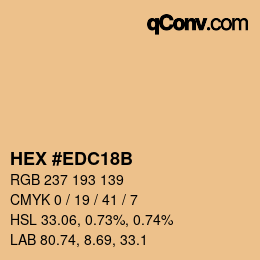 カラーコード: HEX #EDC18B | qconv.com