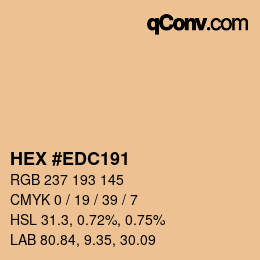 Color code: HEX #EDC191 | qconv.com