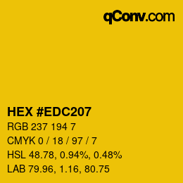 カラーコード: HEX #EDC207 | qconv.com