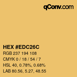 Color code: HEX #EDC26C | qconv.com