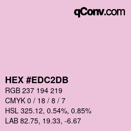 カラーコード: HEX #EDC2DB | qconv.com