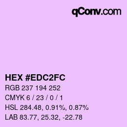 Color code: HEX #EDC2FC | qconv.com