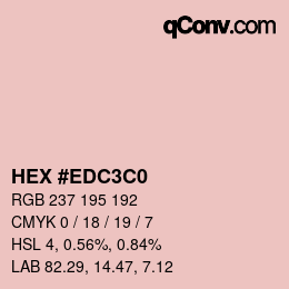 Color code: HEX #EDC3C0 | qconv.com