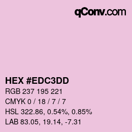 Color code: HEX #EDC3DD | qconv.com