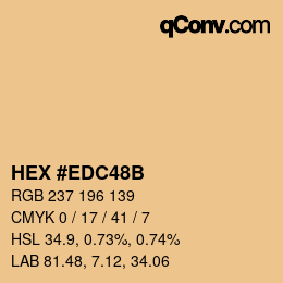 カラーコード: HEX #EDC48B | qconv.com