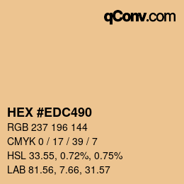 Color code: HEX #EDC490 | qconv.com
