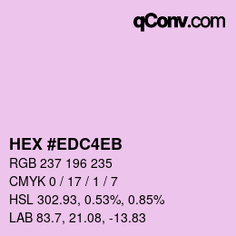 Color code: HEX #EDC4EB | qconv.com