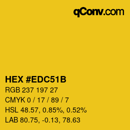 カラーコード: HEX #EDC51B | qconv.com
