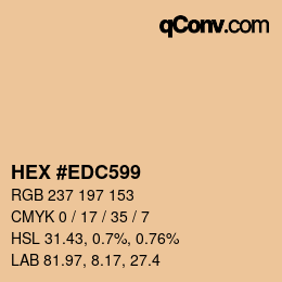 颜色代码: HEX #EDC599 | qconv.com