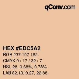 颜色代码: HEX #EDC5A2 | qconv.com